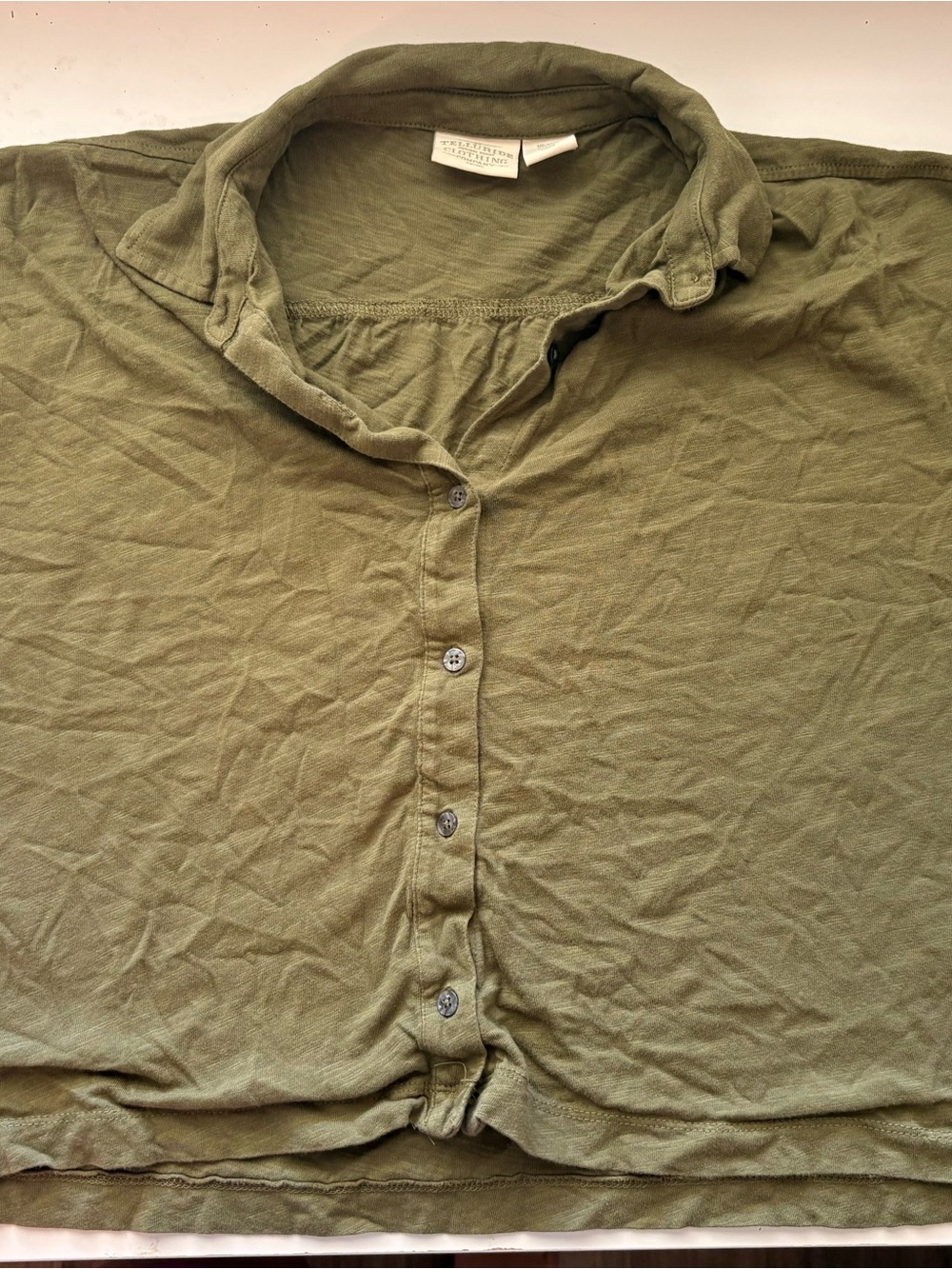 Relaxed Olive Green Button-Down Women's Shirt